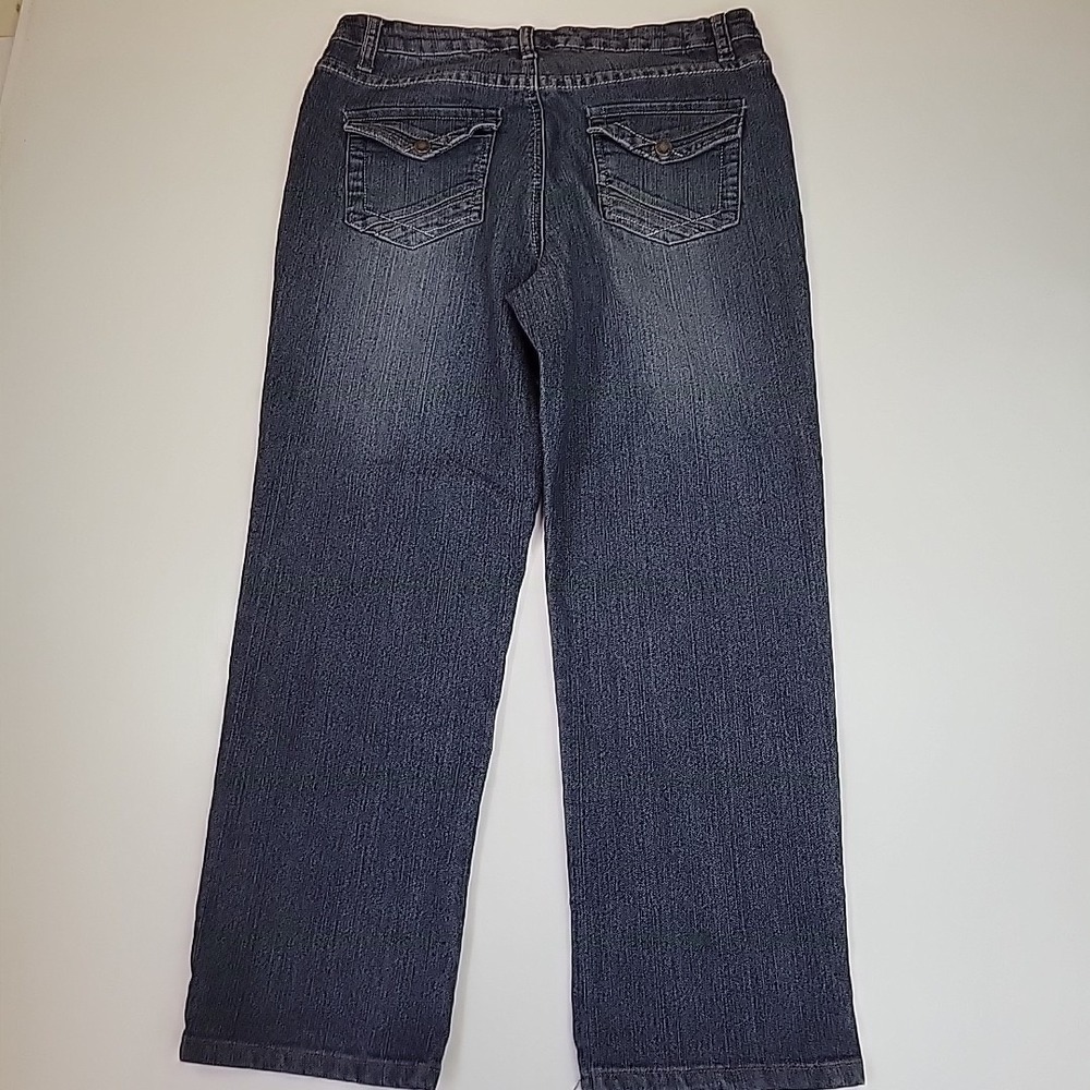 Gloria Vanderbilt Amanda Med Rise Crop Jeans Women Size 8 Blue Straight Crop Den - Picture 15 of 16